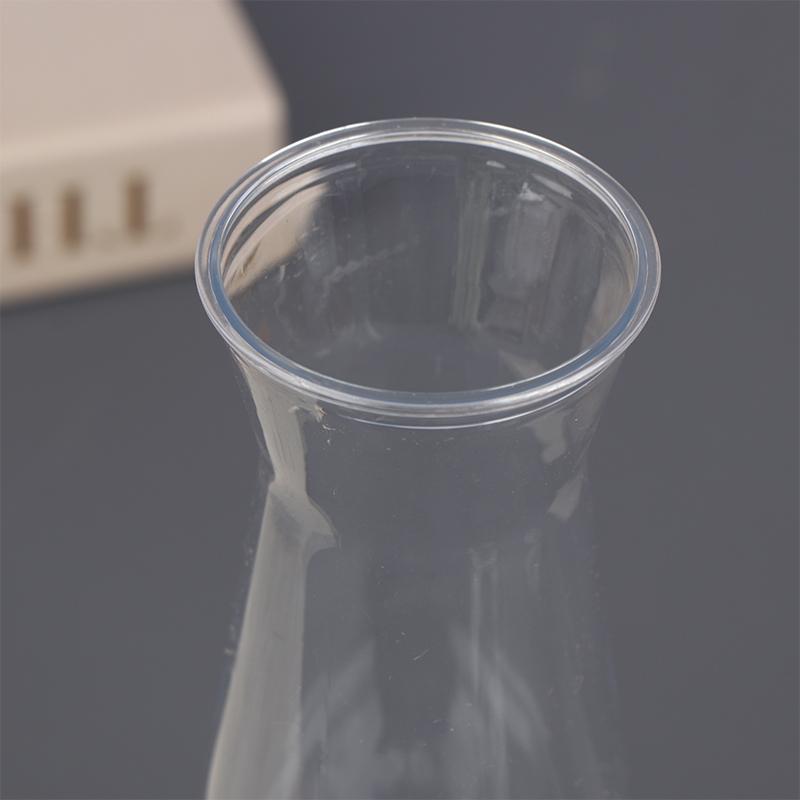 1Pc Plastic Striped Vases Transparent Vases Large-Bellied Vase For Wedding Banquets, Festivals And Home Table Decoration