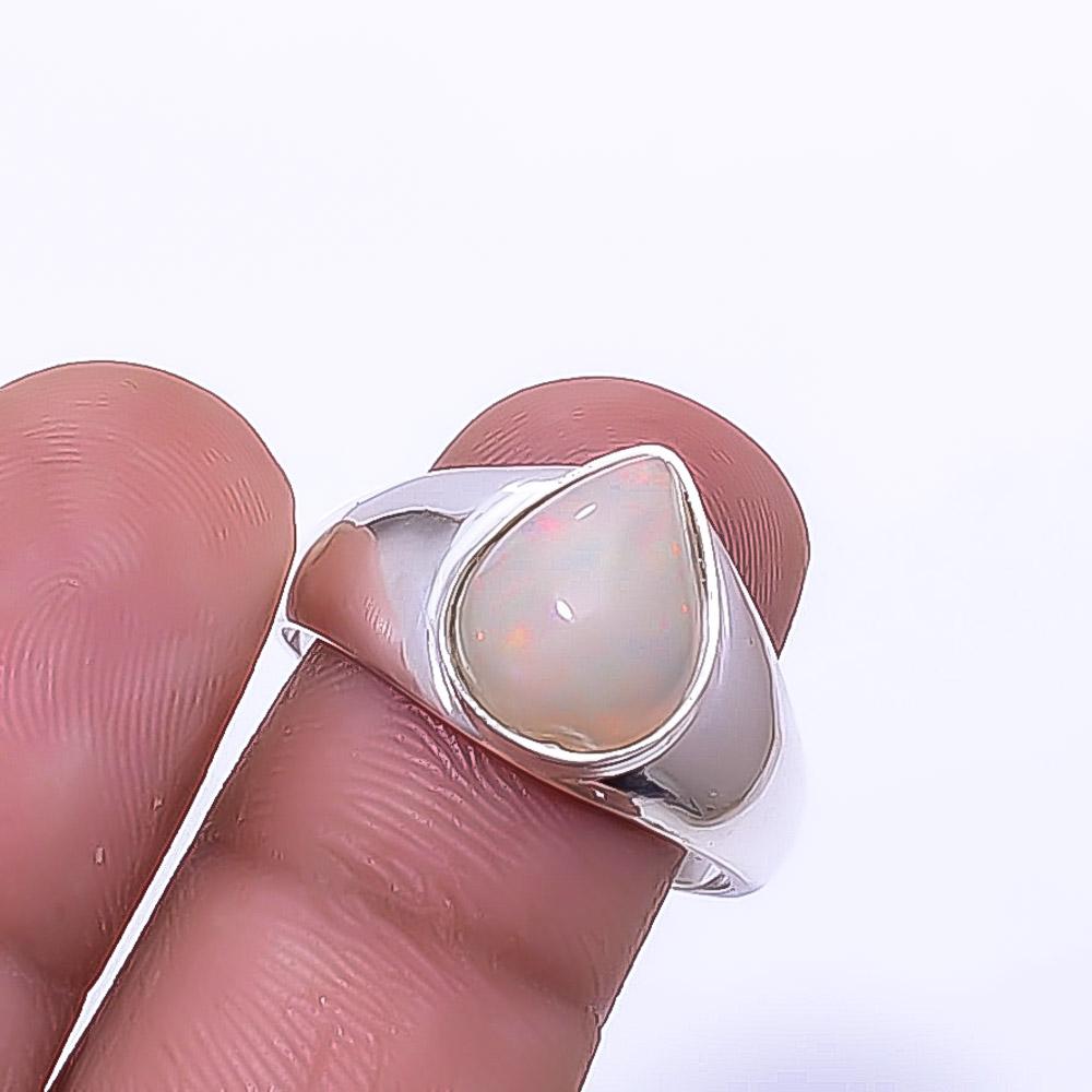 

Кольцо из стерлингового серебра 925 пробы с натуральным опалом - Эфиопия, драгоценный камень S.9.5 R_9483_279_45