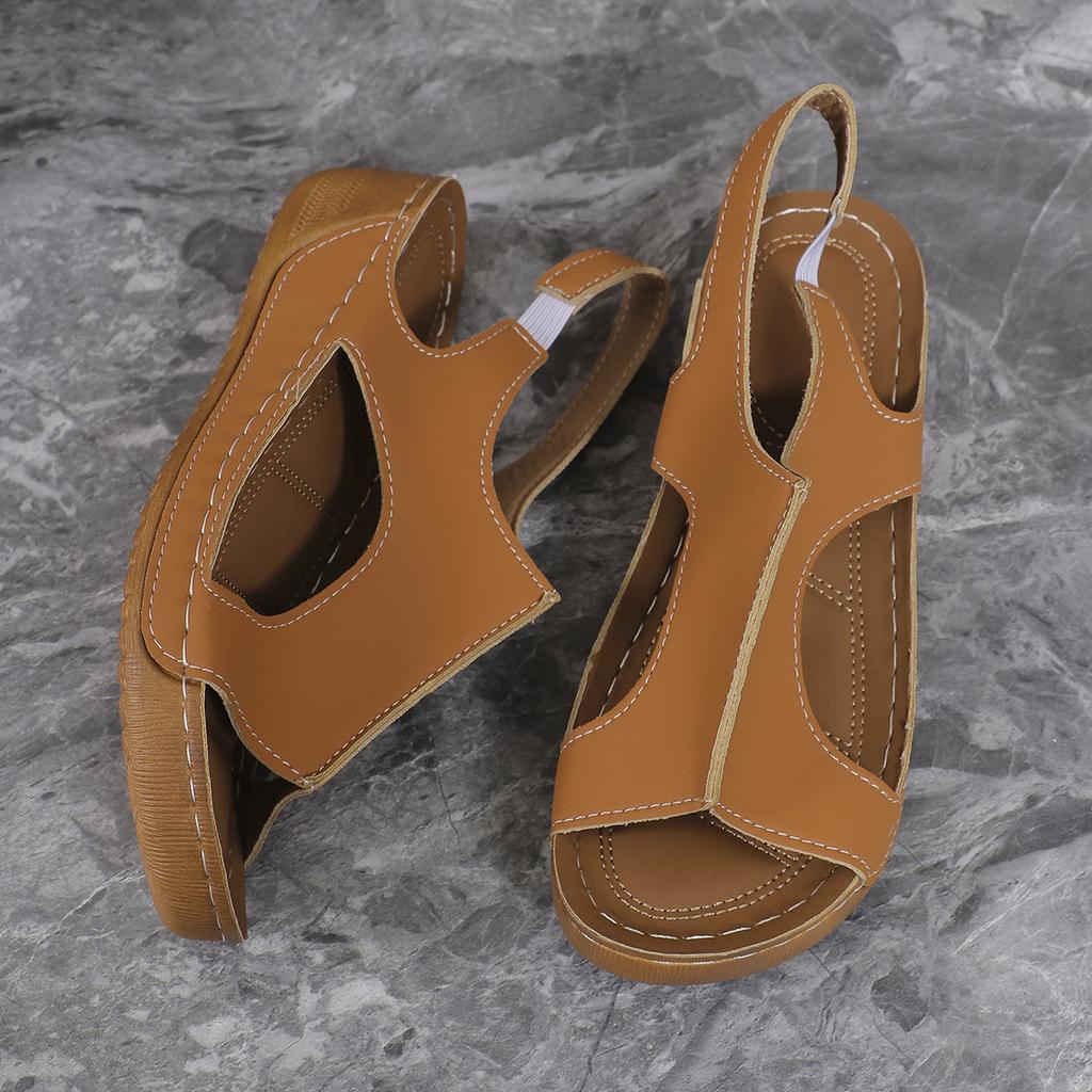 2025 nové letní sandály dámské boty velká velikost ležérní klínek silná podrážka elastický pásek sandály s otevřenou špičkou dámské skladem