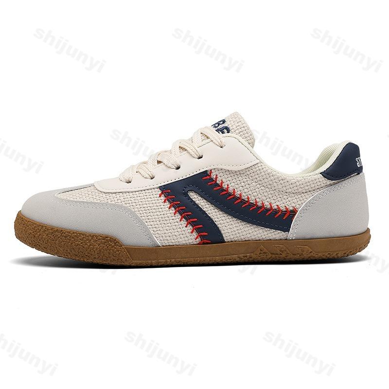 Mode 2025 Frühling Neue Herren Canvas Freizeitschuhe Modetrend Bequem Vielseitig Schuhe mit runder Spitze Outdoor-Sport Rutschfeste Sneakers