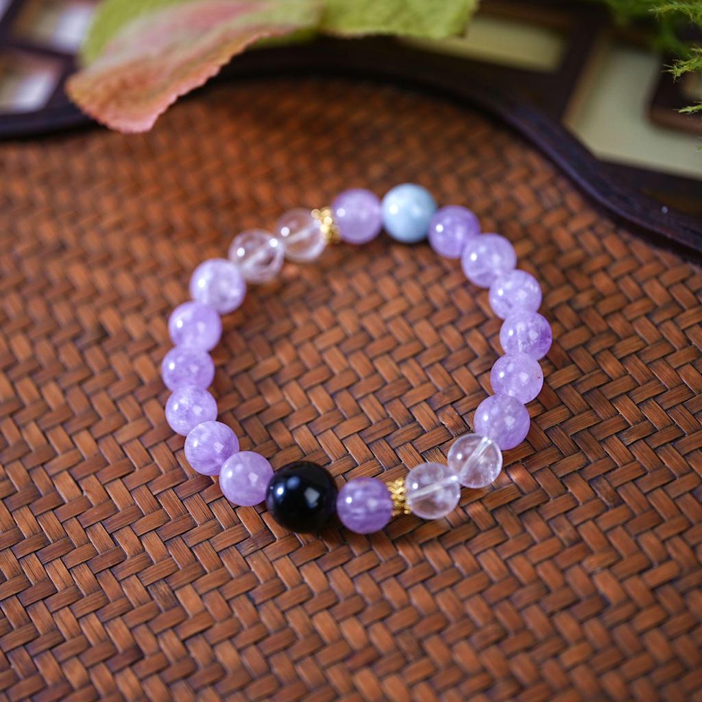 Amethyst Lavendel Mehrfarbig Perlenarmband für Damen - Elegant, hochwertiges Schmuckaccessoire