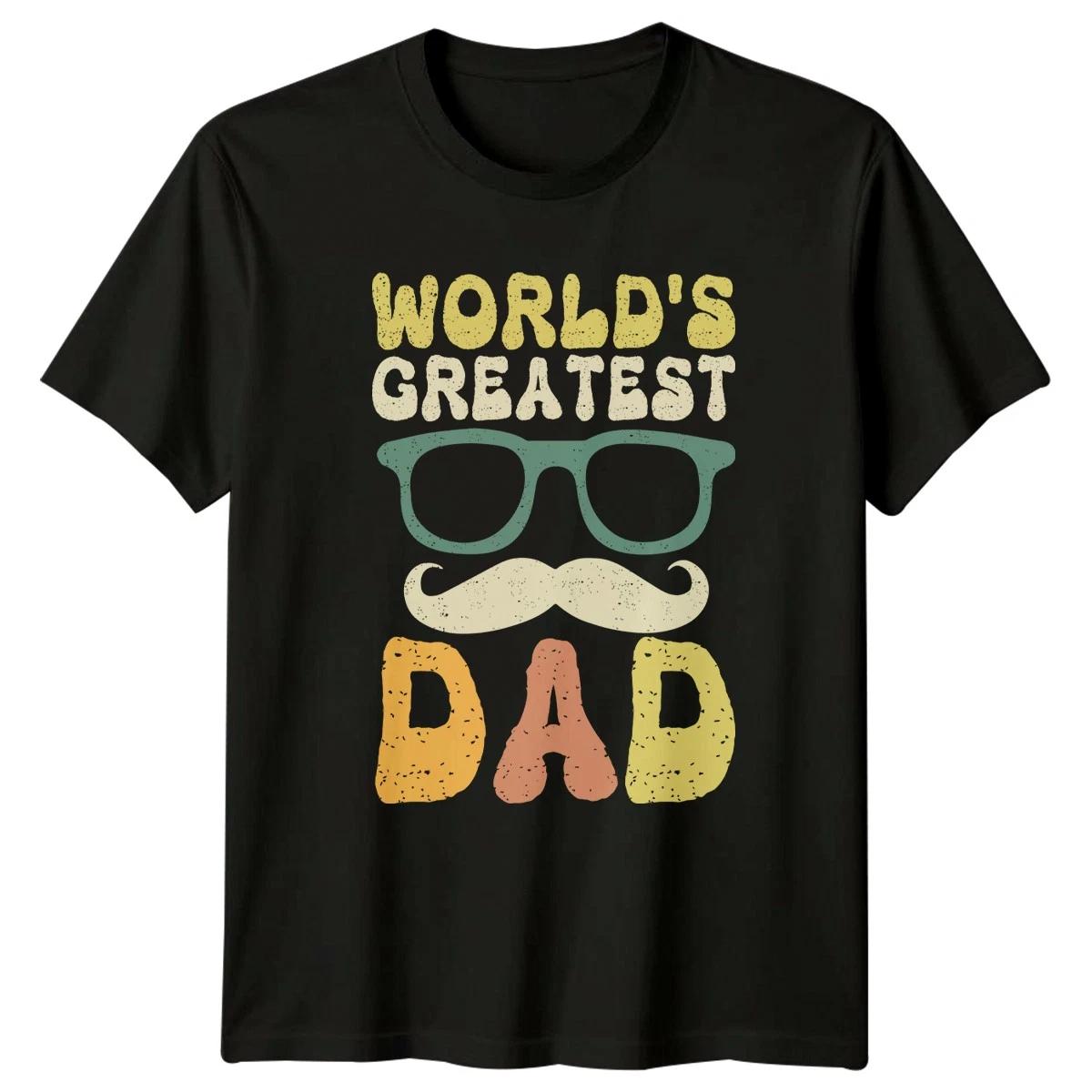 Worlds Greatest Dad Mens T-Shirt Retro Fatherhood Fathers Day Gift For Him L