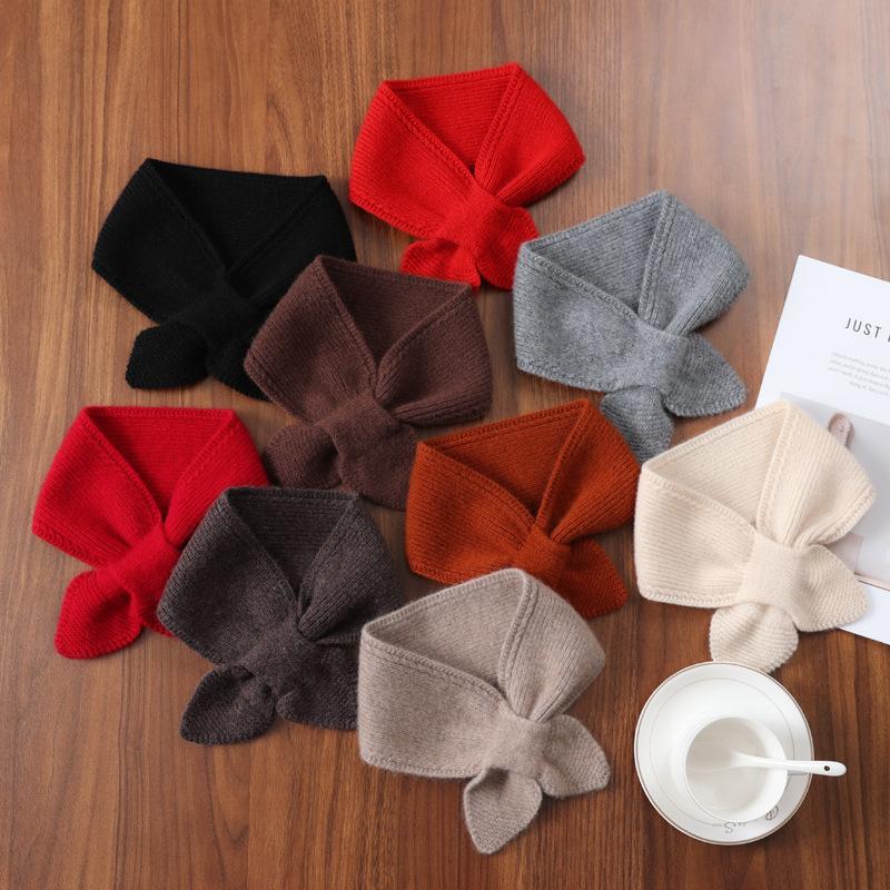 Autumn Winter Scarf Minimalist Solid Color Knitted Small Scarf Winter Neck Scarf Outdoor Skiing Gifts For Women Outdoor Cycling