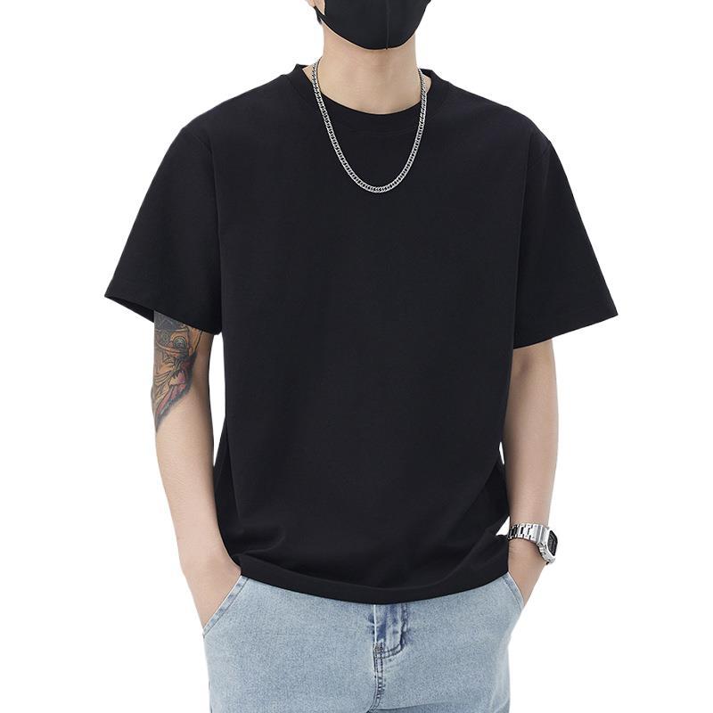 Short-sleeved Mens Single Color Relaxed Fit Top T-shirt In Spring Versatile Half-sleeved Body