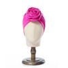 Elastic Boho Flower Bandana Raw Silk African Turban Cap Big Rose Flower Hairband  Hair Accessories