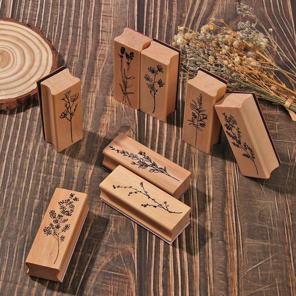 1PC Crafts standard stamp Garden Arts Scrapbooking Vintage grass plants DIY wooden rubber stamps