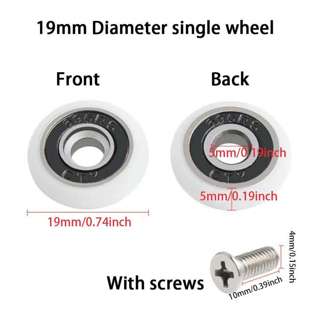 8Pcs Shower Glass Sliding Door Roller Replacement Shower Door Roller Runner Wheels 19/23/25mm Wheel Cabinet Pulley Hardware
