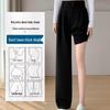 Women's Black High-Waisted Wide-Leg Suit Trousers