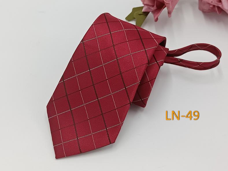 Men's Professional Striped Jacquard Zipper Tie, 7cm