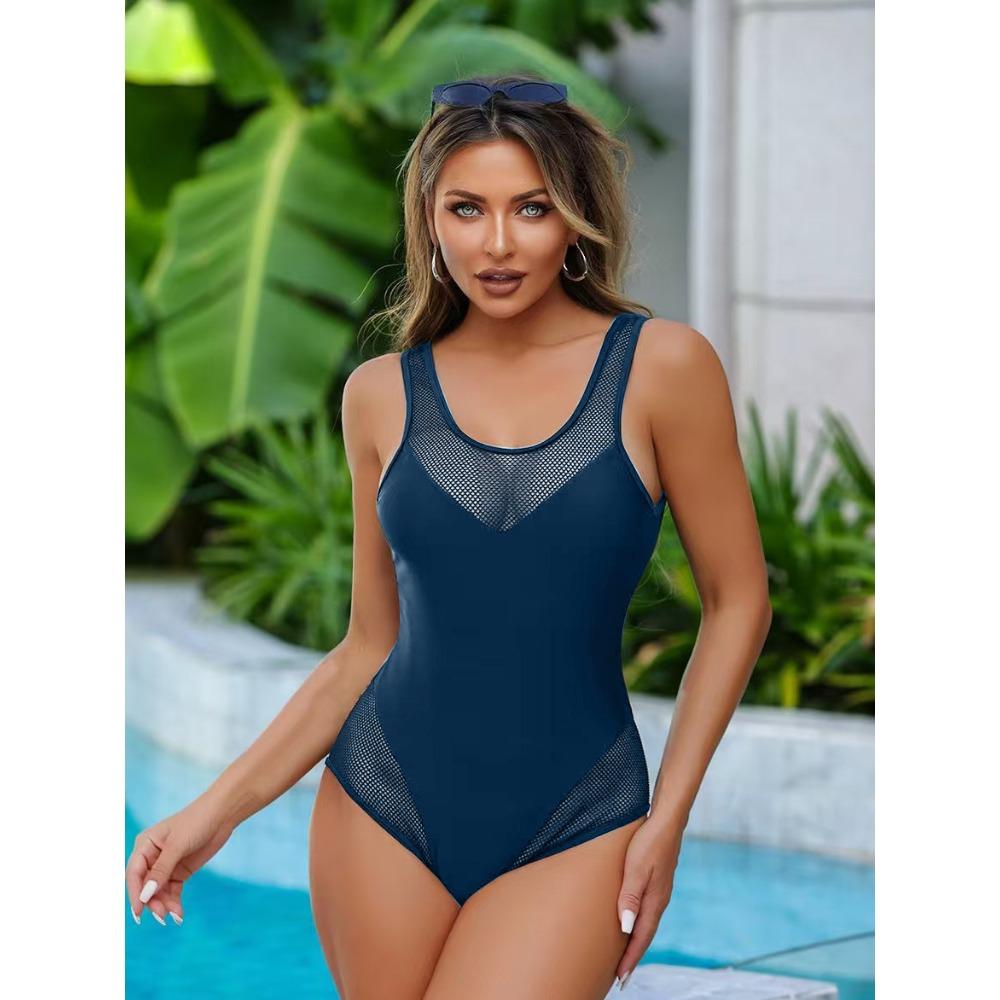 New European and American Slim-fit Sexy Conservative One-piece Swimsuit Swimsuit Female Hair