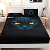 Animal Black Cat Pattern Bed Hat Three-Piece Digital Printing Bedding Bed Hat Three-Piece Set Children And Adults