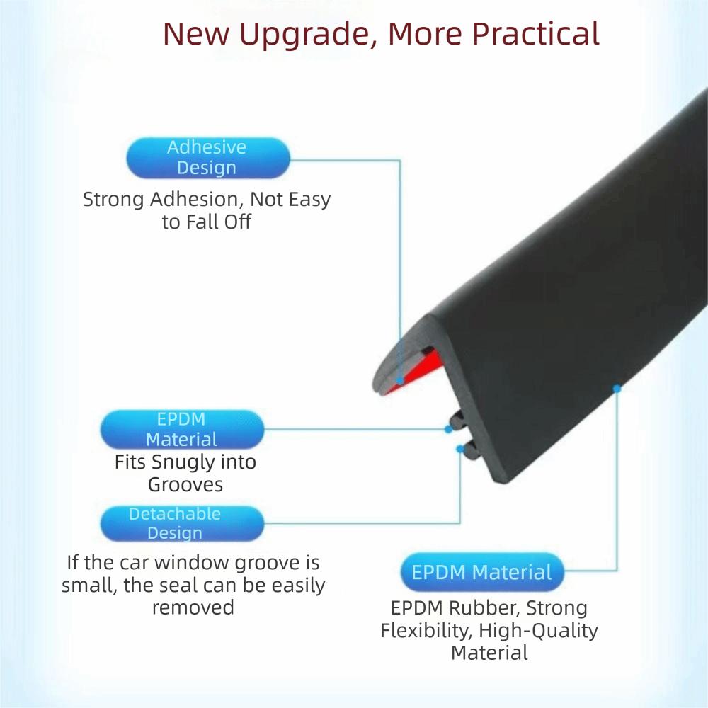 Universal Fit Car Rubber Sealing Strips V-Shape Design Waterproof Strip  Glass Gap Sealing