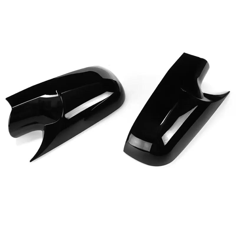 For Renault Megane 2 MK2 2002-2009 Pair Car Sticker Rearview Side Mirror Cover Wing Cap Exterior Door Case Trim Carbon Black ABS