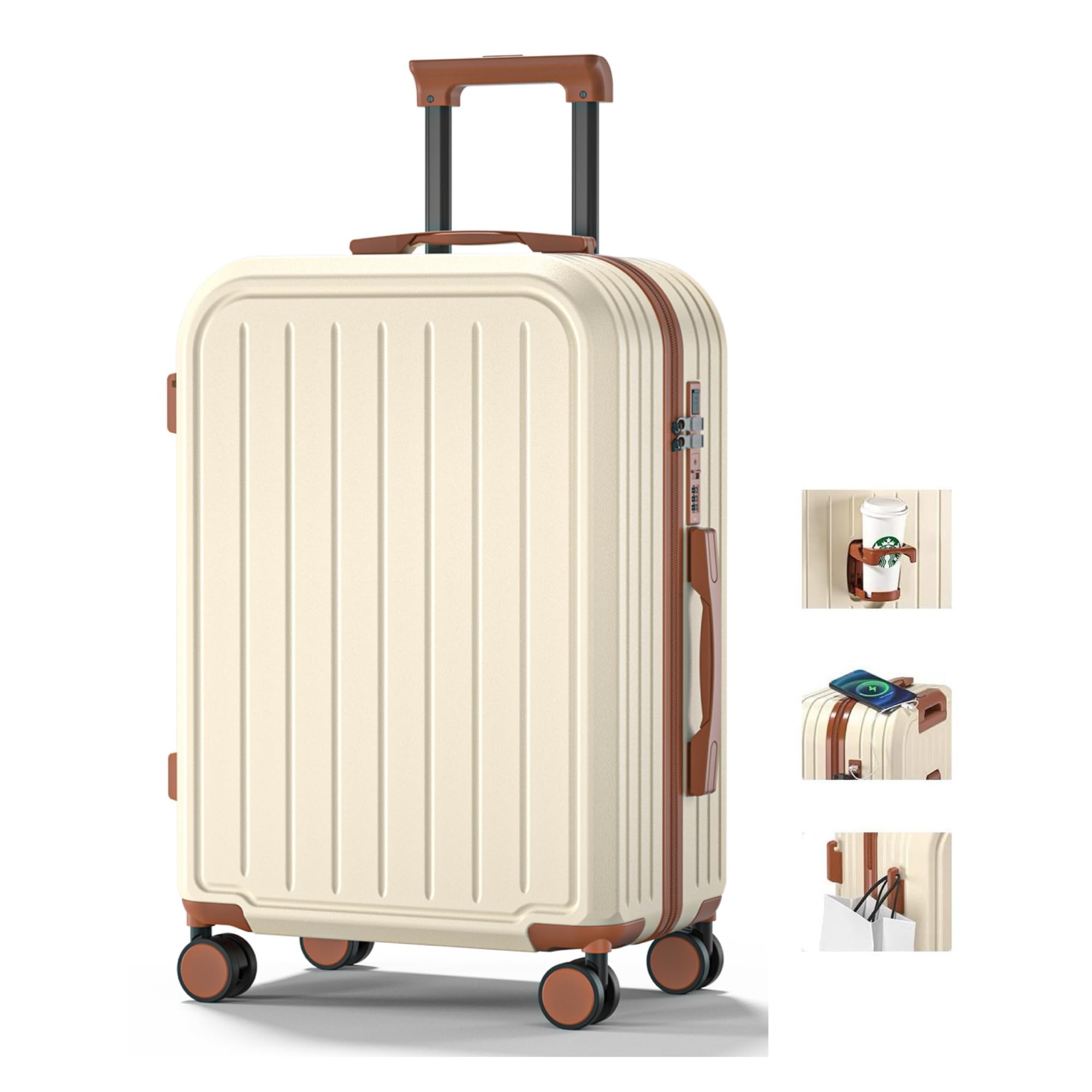 

Чемодан от производителя с USB-портом для чашки, большой, 6 регулируемых, идеально подходит для старшей школы и колледжа, для коротких деловых поездок, большой, много отделений для хранения, доступен в 5 цветах бежевый