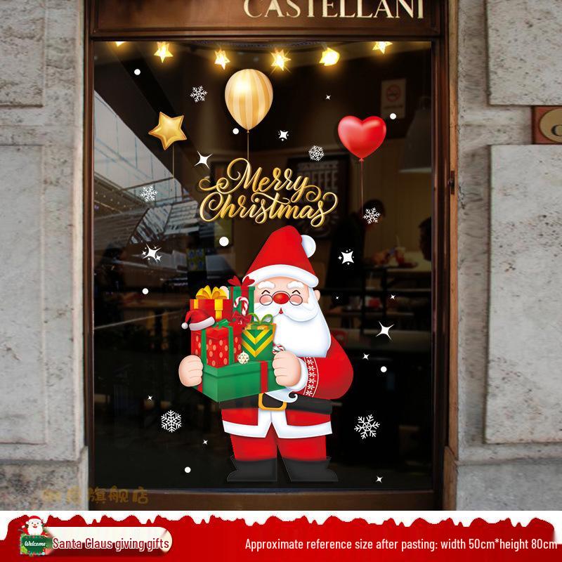 Santa Claus Christmas Window Clings - Tree, Door Stickers & Ornament Decor