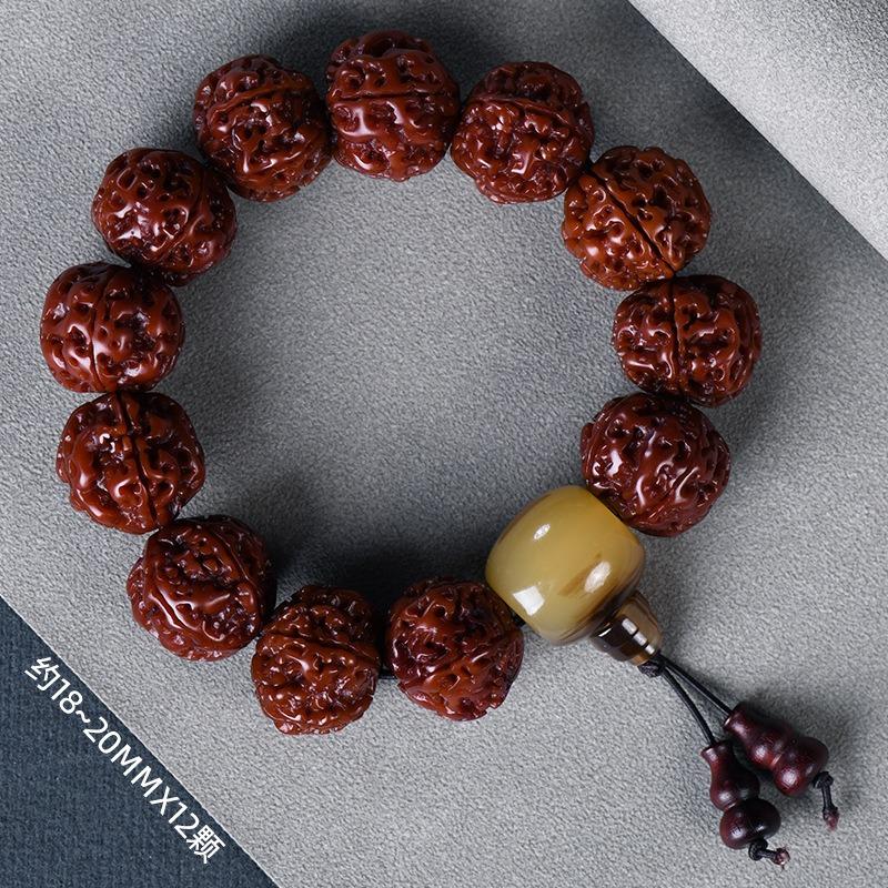 Nepal machine-brushed toad back rudraksha buddha beads bracelet men bracelet