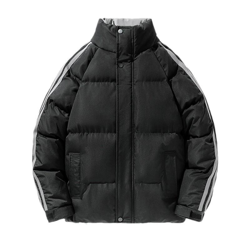 Stand Up Collar Casual Men's Winter Casual Thickened Warm and Loose Padded Jacket Color Block Cotton Jacket Cotton Jacket Cotton Jacket
