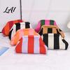 Evening Dumpling Bag Women Woven Striped Clutch Purse Large Capacity Kiss Lock Quick Access Makeup Pouch Cosmetic Pouch Summer Beach Vacation Purse