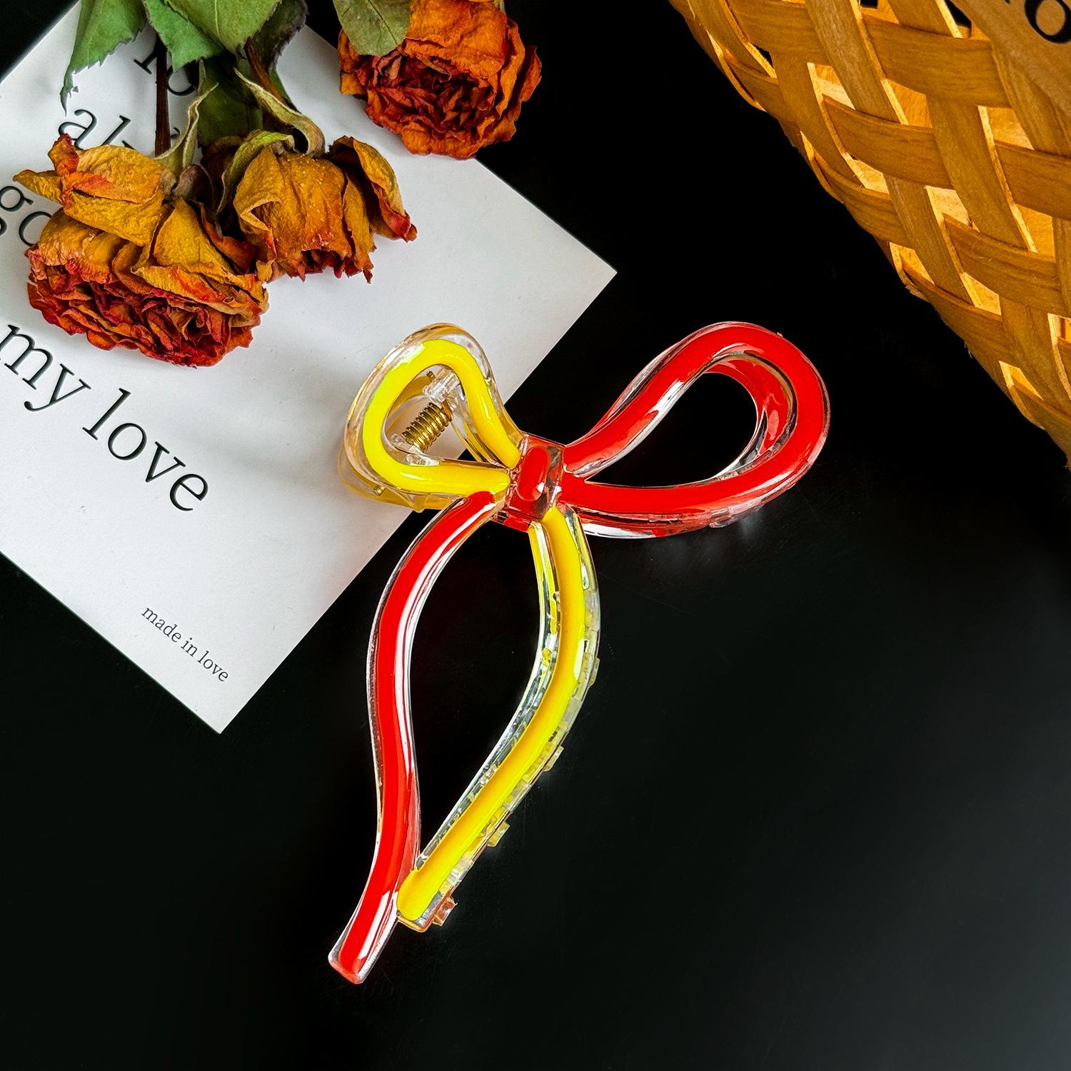 

Large Butterfly Contemporary Hair Claw Clip For Women Ideal For Daily And Special Events RedYellow