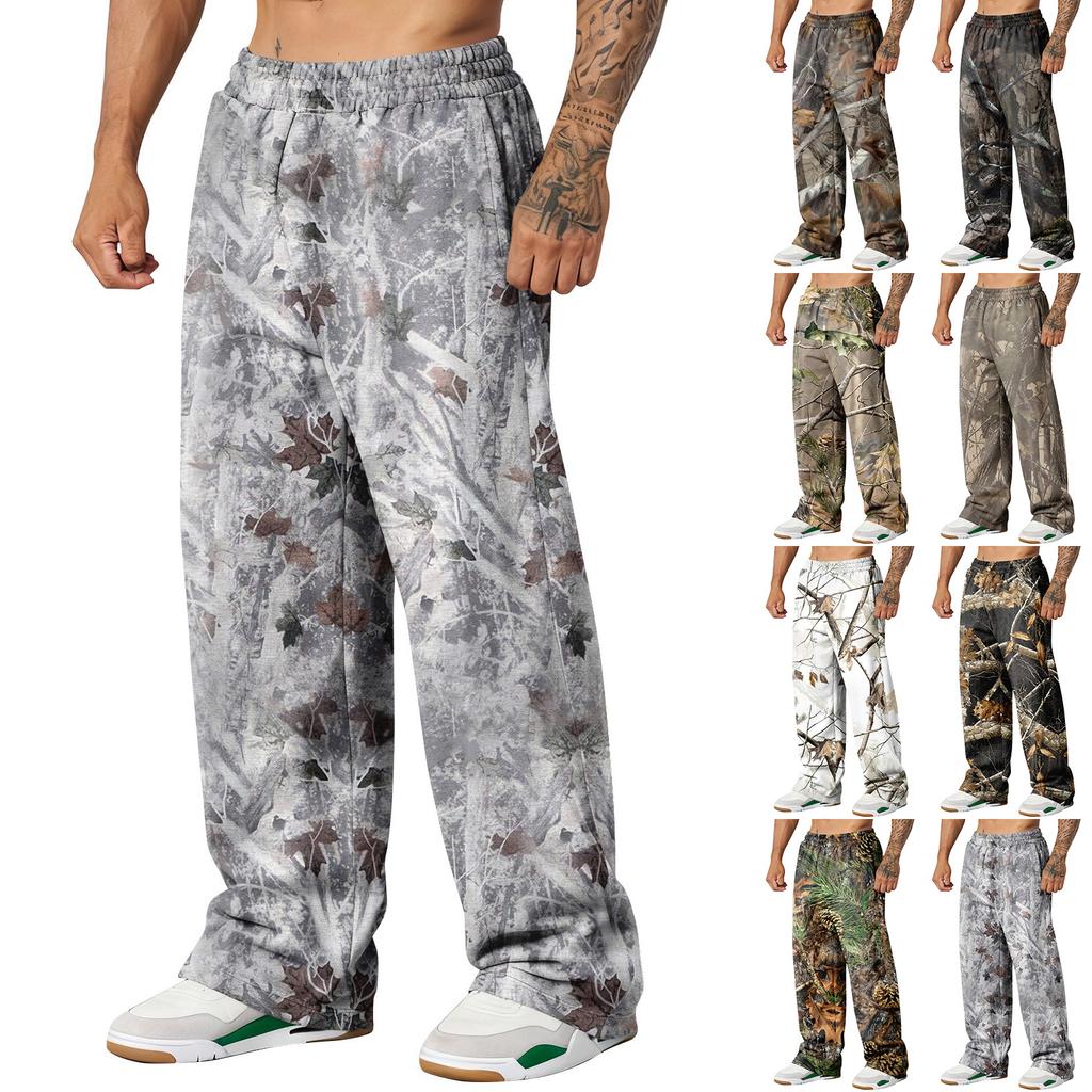 Men's Camouflage Loose Wide Leg Sweatpants Men's Casual Fashion Sweatpants