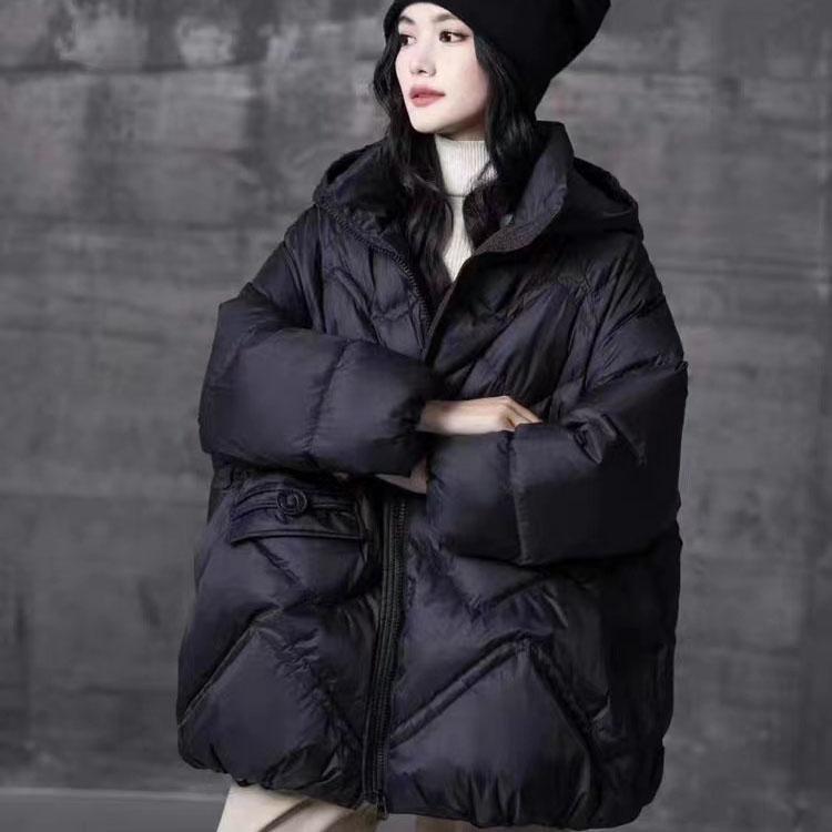 

Женская куртка-пуховик с капюшоном, теплые повседневные пальто, парки, осень-зима One Size чёрный