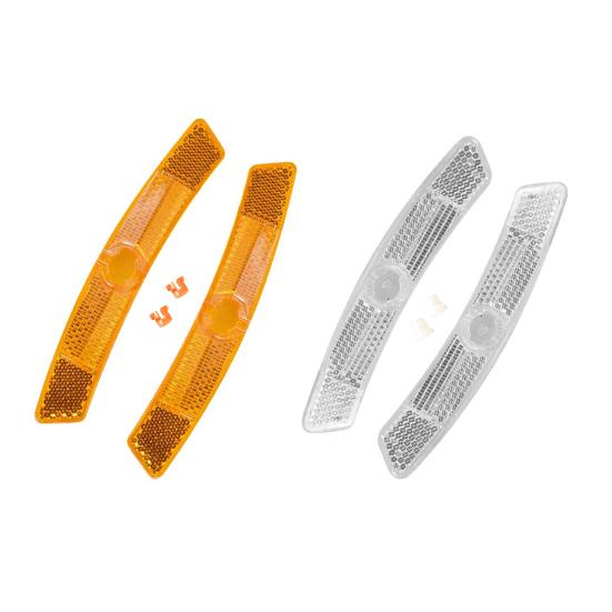 1 Satz Fahrrad-Speichenreflektor Doppelt reflektierend Hohe Helligkeit Schnappbefestigung 170 Grad