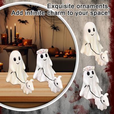 Halloween Figurine Little Ghost Walking Dog Sculpture Ornament Walking Dog Statue Dog Halloween Decor For Indoor Decoration