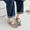 Light Temperament Silver Ballet Flat Shoes Women's Spring Mary Jane Single Shoes
