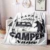 Happy Camper Home Customize Your Name Blankets Comfortable Soft Lightweight Allseason Multipurpose Blanket For Picnics Sofas Offices Beds Living Rooms