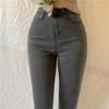 Plus Size High Waist Light Blue Stretch Denim Skinny Pants for Women