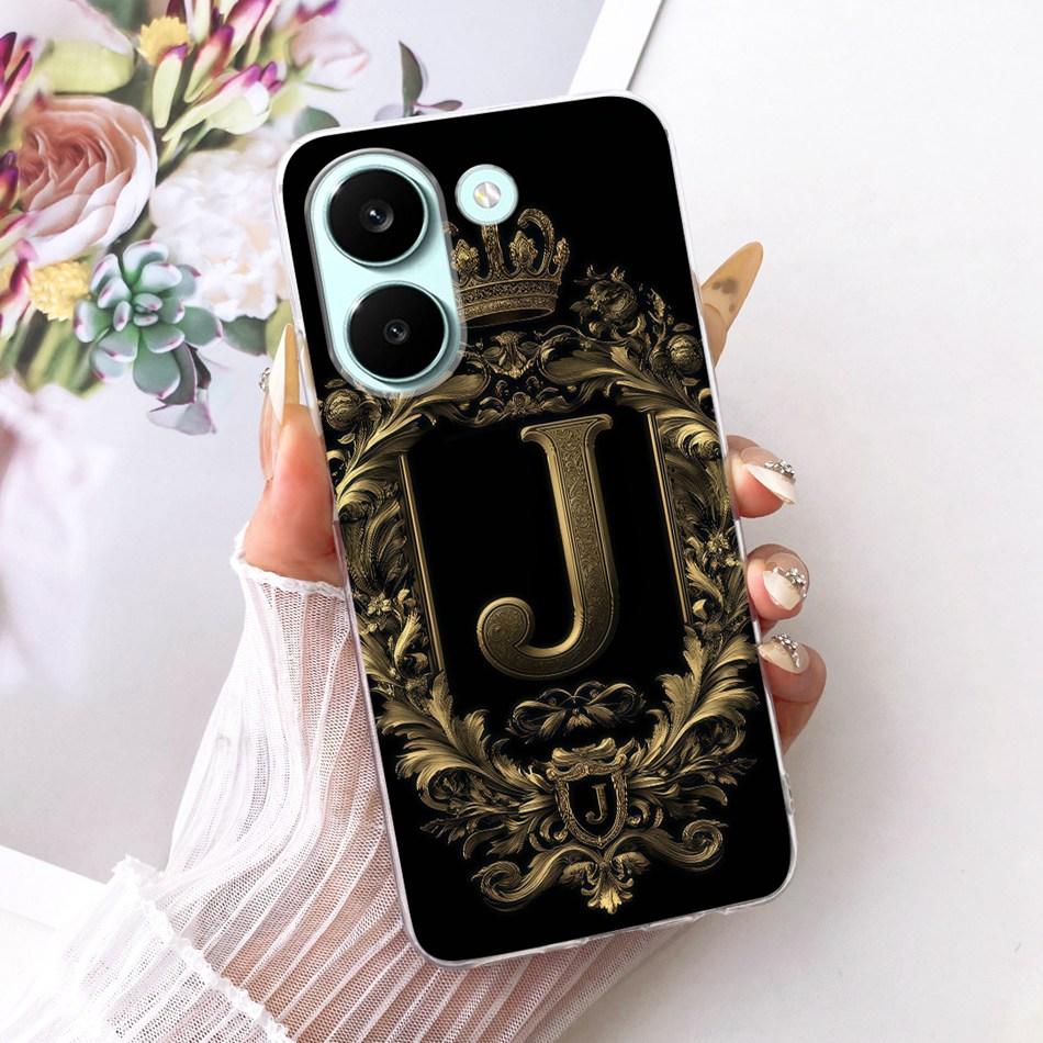 For Xiaomi Poco X8 Pro Royal Crown Initial Letter Couple Phone Case For POCO X8 Pro Max X8Pro 5G Soft Silicone TPU Bumpers