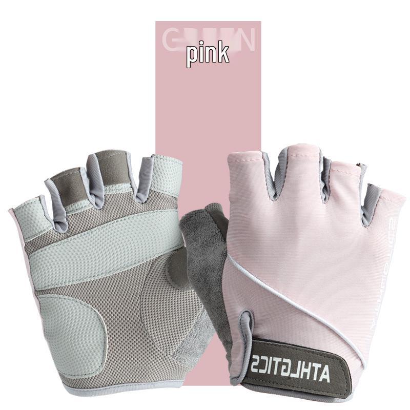 Non-Slip Breathable Half-Finger Fitness Gloves for Women & Men - Ice Silk Shock Absorption for Weightlifting & Yoga