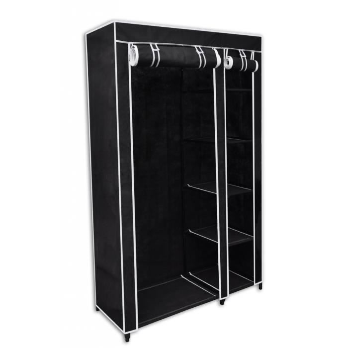 VidaXL Garde-robe pliable Noir 110 x 45 x 175 cm