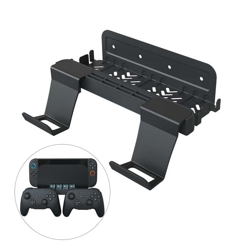 2026 Switch 2 Dock Console Wall Mount Stand with 8 Game Card Holder + 2 Pro Controller Hook Compatible Nintendo Switch 2