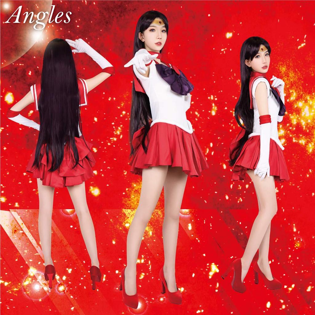 Sailor Moon Mars Cosplay Costume Set Leotard Elastic Fabric One Piece Type Large Size Size Equivalent 3L Sailor Mars Hino Rei [Fujitatsu] Men's S-M