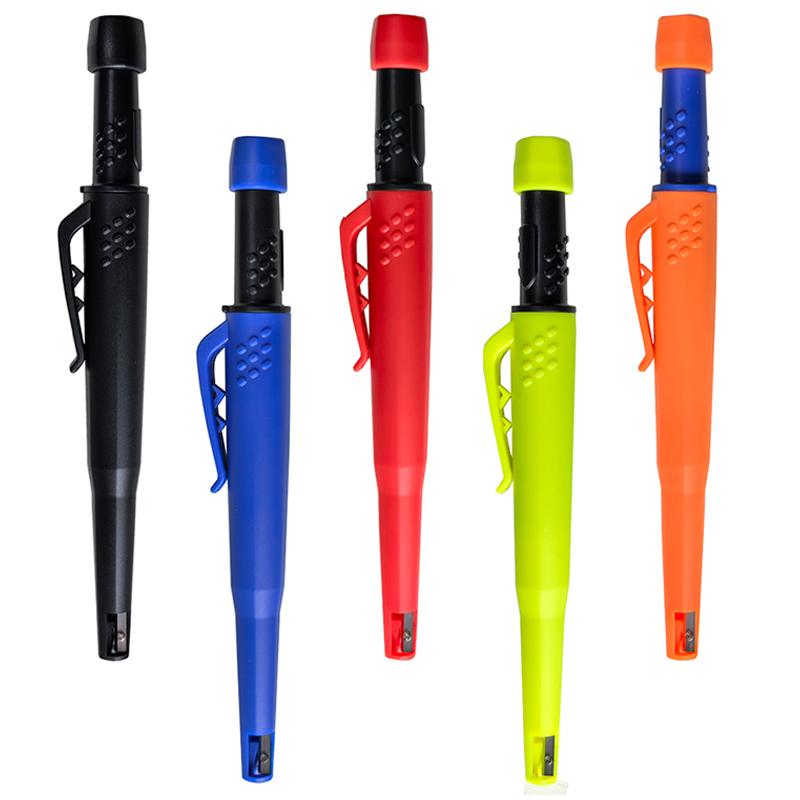 2.8mm Woodworking Mechanical Pencil with Protective Cover Pencil Sharpener Multicolor 2B Lead Core Deep Hole Marking Pencil