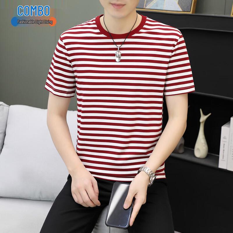 Kangbo Men s Slim Fit Striped Short Sleeve T-Shirt 3XL