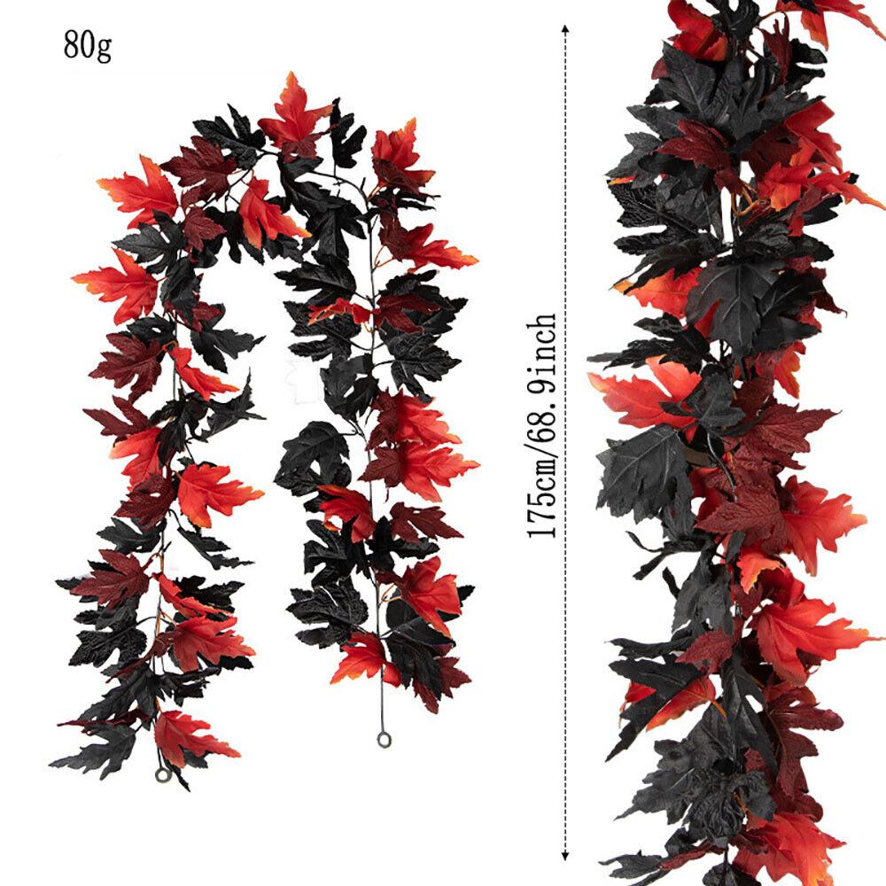 175cm Long Simulated Maple Leaf Halloween Themed Home Garden Venue Layout Rattan Party Decoration