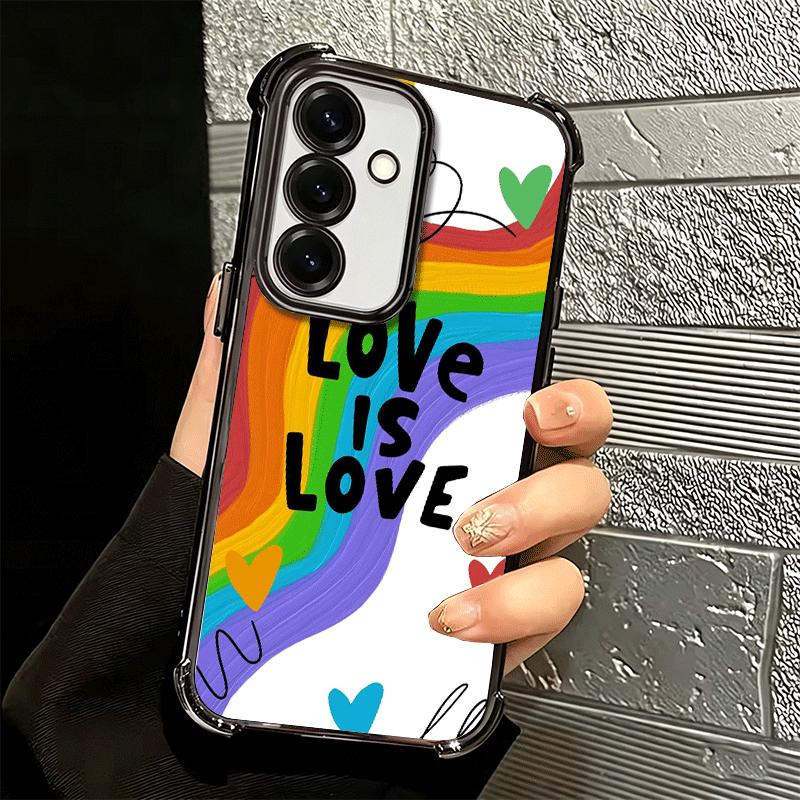 LGBT Rainbow Love Is Love Plating Phone Case For Samsung A17 A07 A37 A57 A16 A56 A15 A55 A14 A54 A13 A53 A26 A36 A25 A35 A24 A34