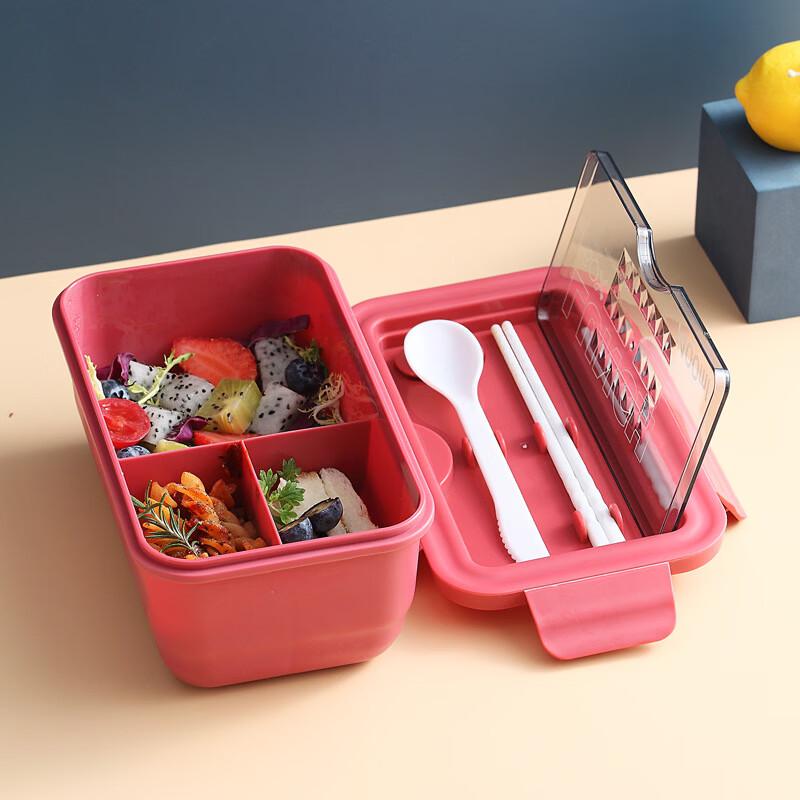 Japanese Style Portable 3-Compartment Microwaveable Lunch Box Set
