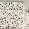 3D Shower Curtain Nordic Style Flowers Plant Leaves Printed  Waterproof Polyester Fabric Bath Curtains For Bathroom With Hooks