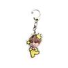 BTS Funny Cartoon Acrylic Keychain, Bangtan Boys Member Face with Cute Outfit Keyring, Kpop Idol Bag Pendant for ARMY Fans
