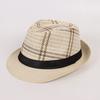 Men's Summer Visor Hat, Old Man's Hat, Plaid and Tricolor Grass Top Hat