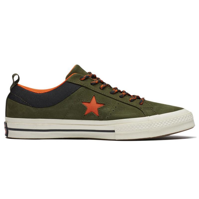 Converse One Star non-slip and wear-resistant low-top board shoes for men and women in dark green