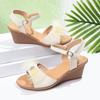 Large-sized Sandals Fish-mouthed Wedge Heels One-button Women's Shoes