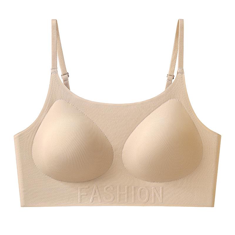 

Летний тонкий бюстгальтер женский с фиксированной чашкой жилет невидимый бюстгальтер бесшовный бюстгальтер XL бежевый