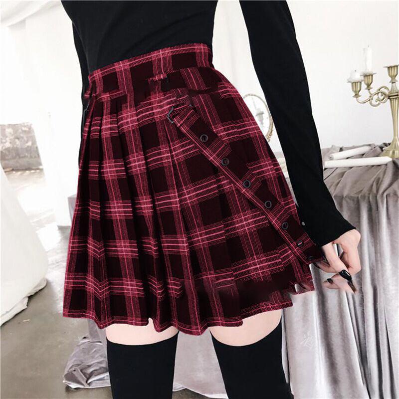 Popular Plaid Print Mini Skirt, Girls' Casual Slimming A-Line Skirt