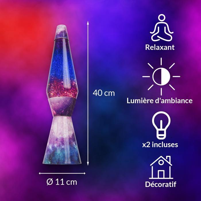 Lampe à lave - fisura - galaxy - multicolore - 25w - 40 cm