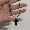 Gotischer Vintage Glas Rotkreuz Anhänger Schwarze Seil Kette Für Damen Herren Paar Schmuck Ästhetisch Trendige Accessoires Großhandel