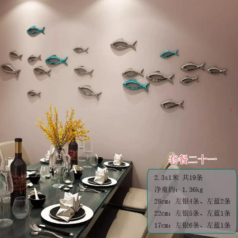 Wall Decor Creative Plastic Electroplating 3D Fish Home Decoration Living Room Sofa Background Wall Decoration Hanging Decor